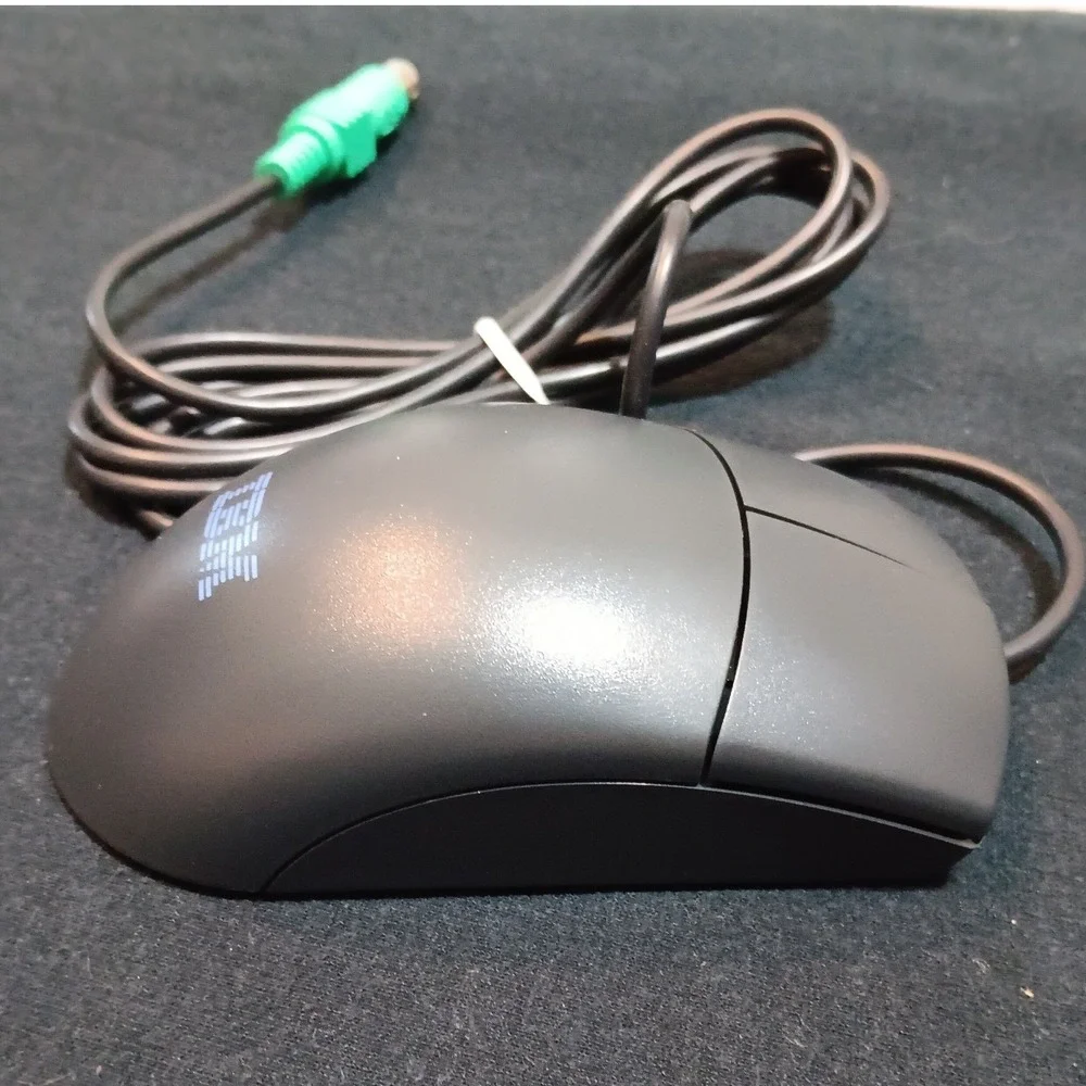 IBM Vintage PS/2 2-Button Wired Ball Mouse Black NOS 10L6148 M-SAU-IBM6